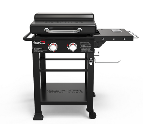 Brander 2 Burner Gas Griddle w/Lid & Warming Rack