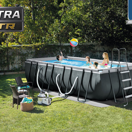 18ft X 9ft X 52in Ultra XTR Frame Rectangular Pool Set with Sand Filter Pump